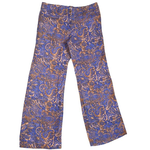 LOFT Marisa Wide Leg Linen Trouser in Paisley Print Size 10 - Picture 1 of 6